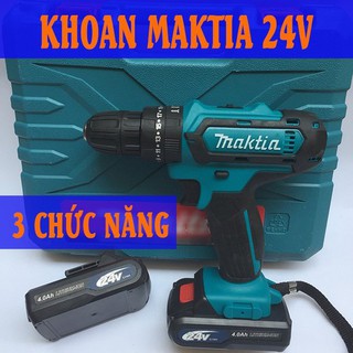 Máy Khoan Pin Bê Tông Bắt Vít MAKITA 24V - 3 chức năng- 2 Pin 4Ah - Khoan Sắt, Gỗ, Bắn Vít