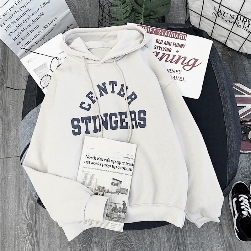 Áo khoác hoodie 194SHOP vải nỉ co dãn, dày dặn mềm mịn form rộng - CENTER STINGERS