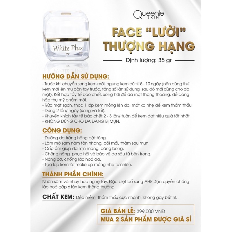 KEM DƯỠNG TRẮNG DA MẶT “LƯỜI THƯỢNG HẠNG “ | BigBuy360 - bigbuy360.vn