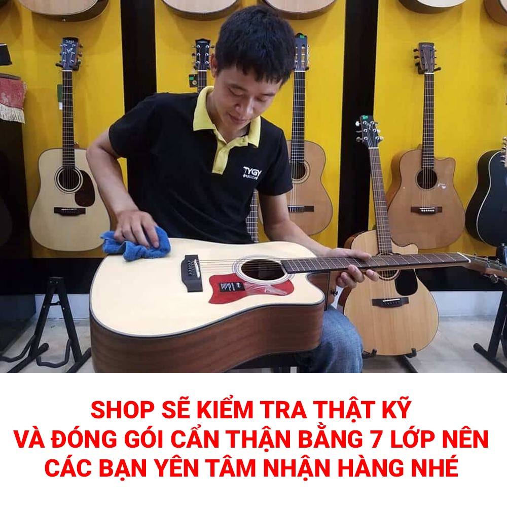 Đàn Guitar Acoustic TYGY Music LuthierV LVT-70 Gỗ Thịt tặng kèm Bao đựng, Capo, Pick, Ty chỉnh