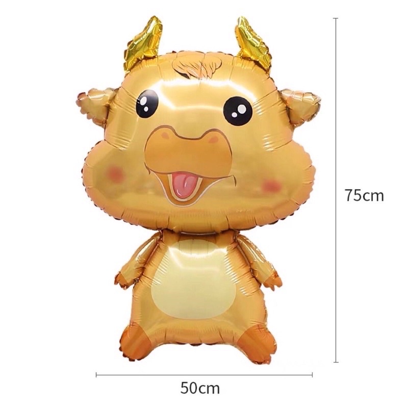 (Size đại 75cm) Bóng trâu vàng, bóng bò sữa trang trí sinh nhật