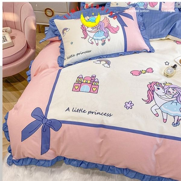 Bộ Chăn ga gối Cotton bèo Hàn Quốc cao cấp, mẫu mới 2021 - Timibedding