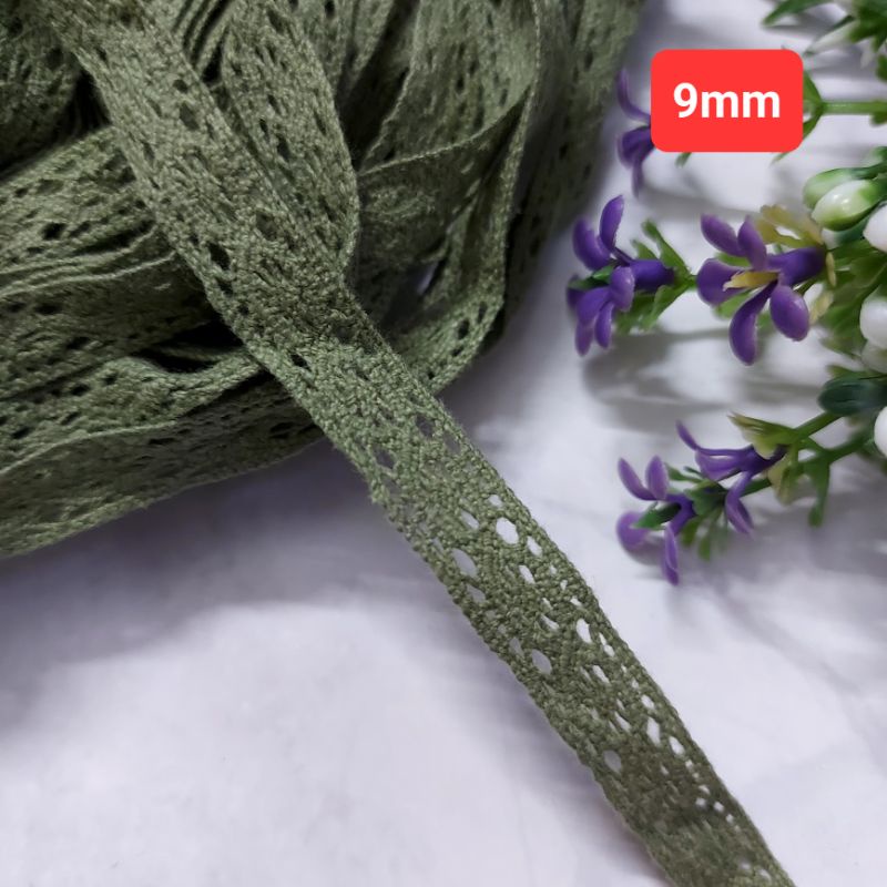 Ren chỉ cotton trang trí , phụ kiện may vá, size 6mm đến 1cm