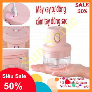 Sạc USB-Máy Xay Mini Sạc Điện Có Cổng Sạc Usb, Nhỏ Gọn Tiện Ích Dễ Sử Dụng Xay Hành Tỏi Rau Củ Quả Thể Tích 250ML