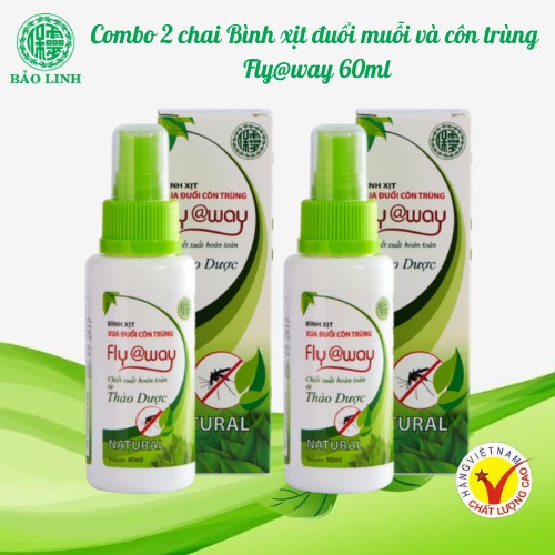 Combo Bình Xịt Đuỗi Muỗi Fly@way Đông Nam Dược Bảo Linh 2 Chai 60ml