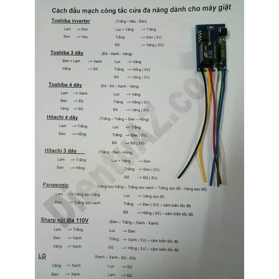Mạch công tắc cửa máy giặt