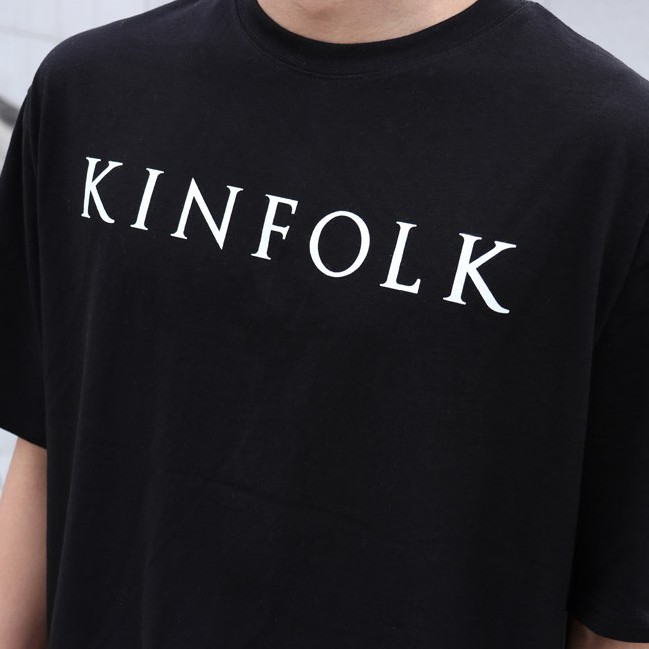 (Kèm clip) RYAN-Áo thun nam KINFOLK đen ngắn tay vải cotton cổ bo tròn thương hiệu RYAN form rộng phong cách Hàn Quốc | BigBuy360 - bigbuy360.vn