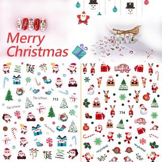 Bảng nhãn dán trang trí móng tay hình chủ đề giáng sinh dễ thương