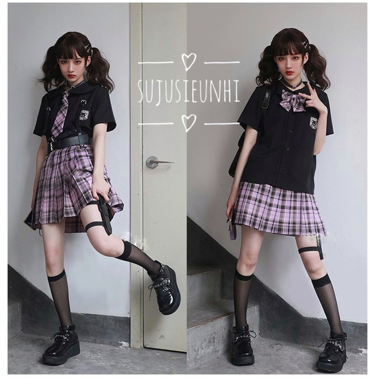 (9 size-2 màu-3 độ dày) Tất trơn phong cách học sinh Nhật Bản- vớ lolita JK cosplay