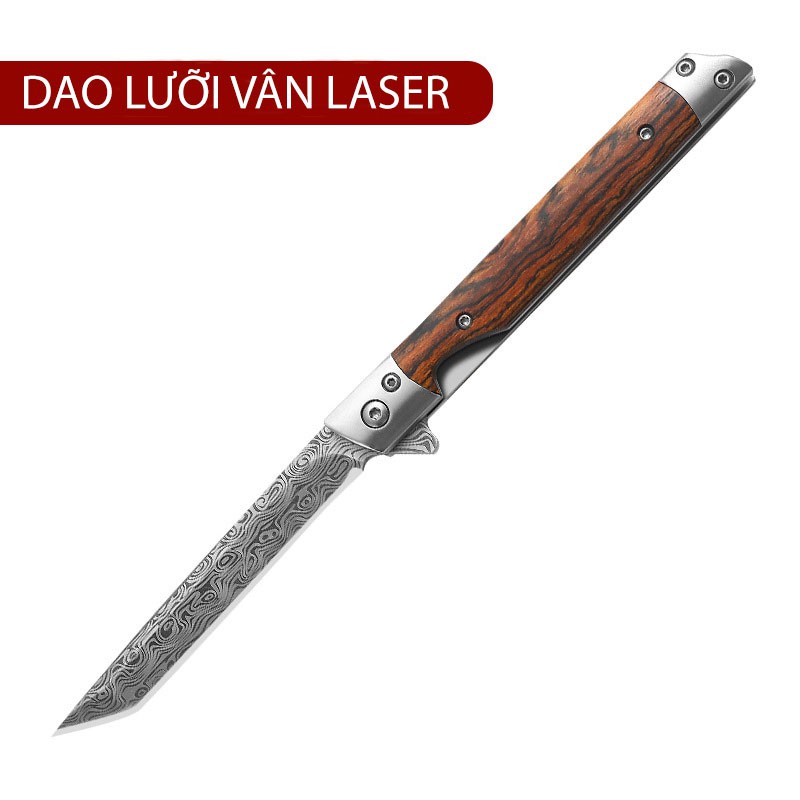 [Dao Phượt] - Dao Gấp Quân đội Laser Damacus tặng kèm Bao Da