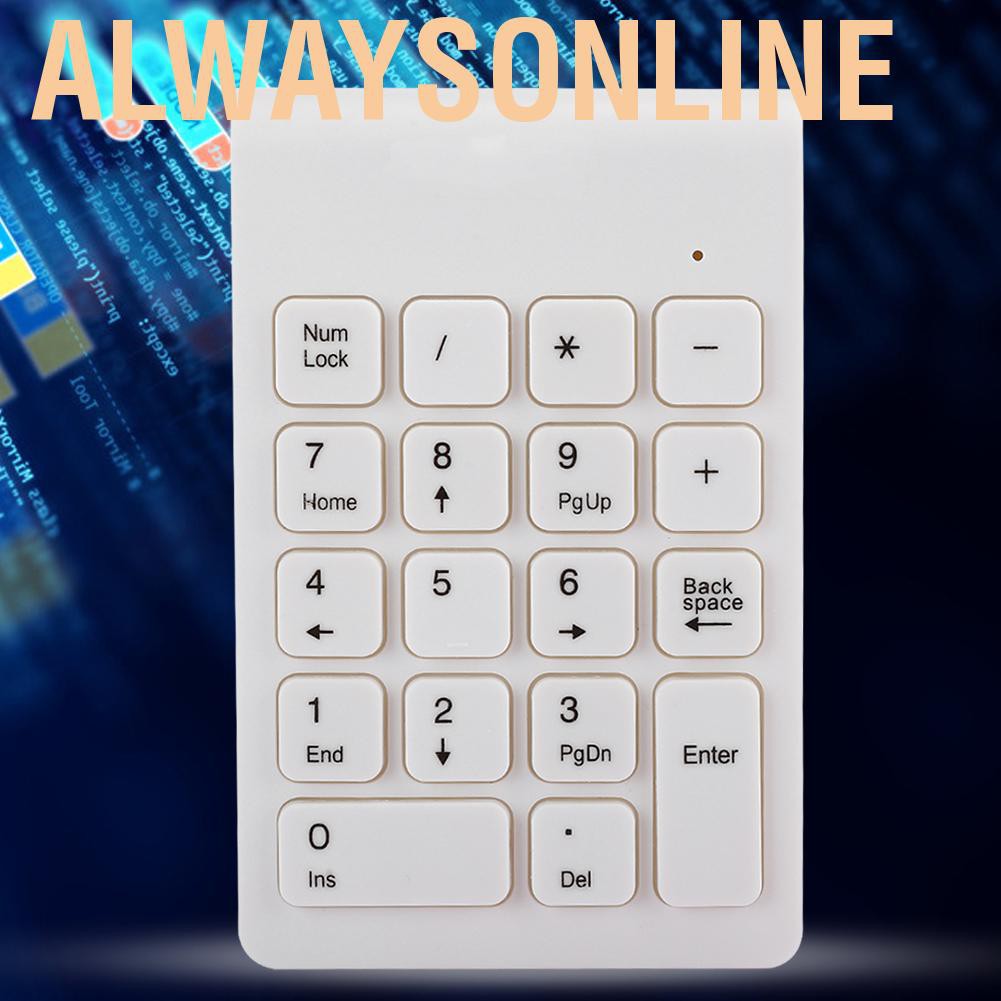 Alwaysonline 18 Keys Portable Numeric Keypad Wireless Keyboard Digital for Tablets