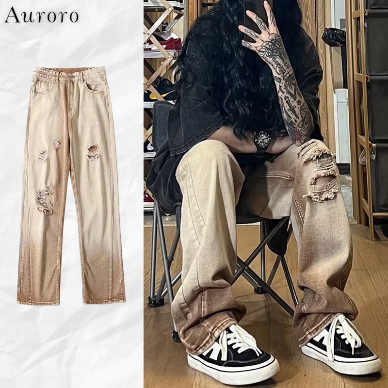 quan jean thoi trang quan bò nam rách goi thời trang Quan jean kaki quần nam cao cap unisex quần jean ống rộng trẻ tuổi quần ống suông phong cách Hàn Quốc quần baggy jean