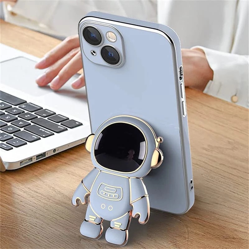 Ốp Lưng Có Giá Đỡ Hình Phi Hành Gia Xinh Xắn Cho Xiaomi Iphone Samsung