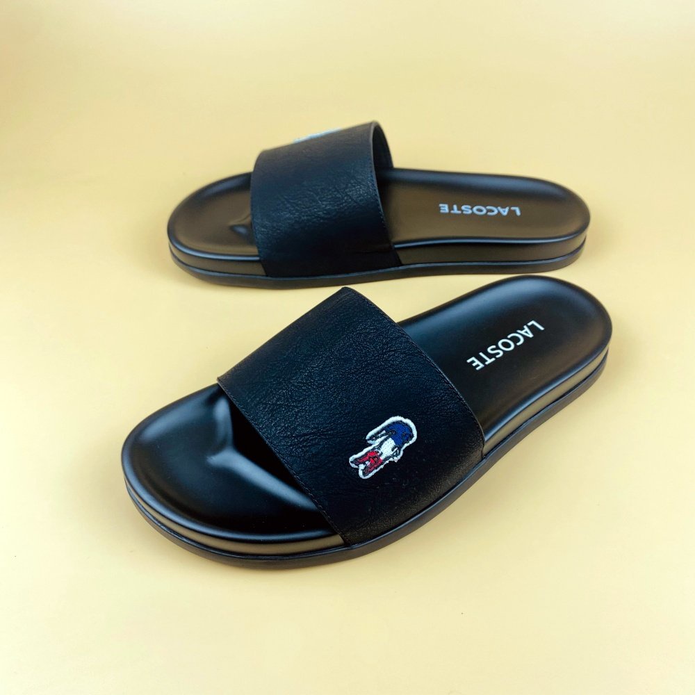 Dép Nam Nữ LACOSTEE Thời Trang, Cao Cấp - Dép Lê Logo Cắt Laser Sắc Nét Sang Trọng