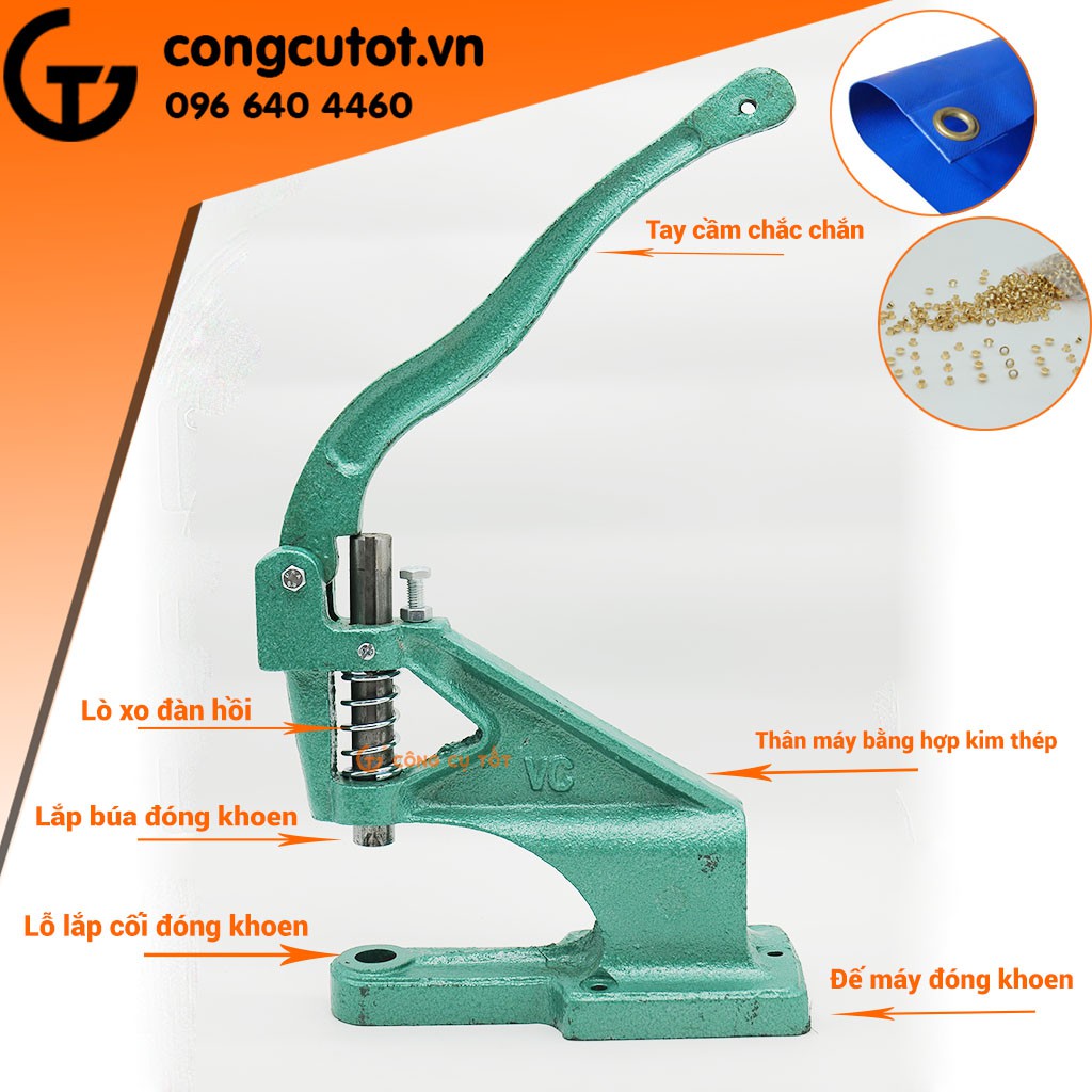 Máy đóng khoen bạt, máy dập cúc bằng tay GT371