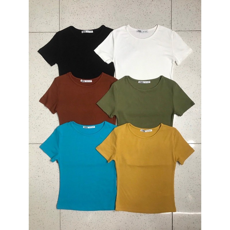 Áo thun Tay ngắn gân Zara