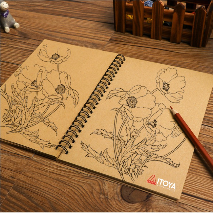 Sổ vẽ phác họa sketchbook Itoya, 50 tờ, 130gsm