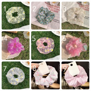 Scrunchies dây cột tóc hoa cúc