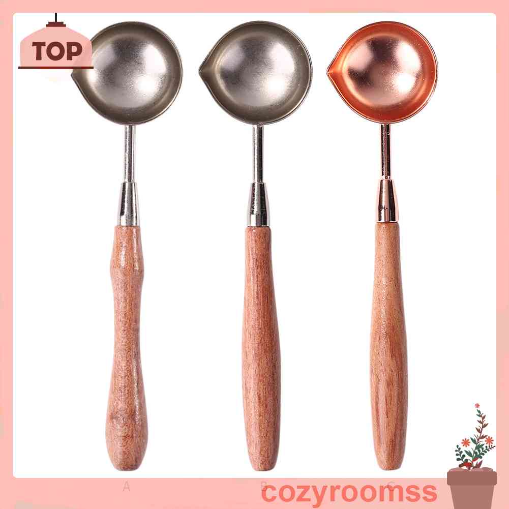 Muỗng Nấu Chảy Sáp Bằng Gỗ Phong Cách Retro Cho Sổ Tay