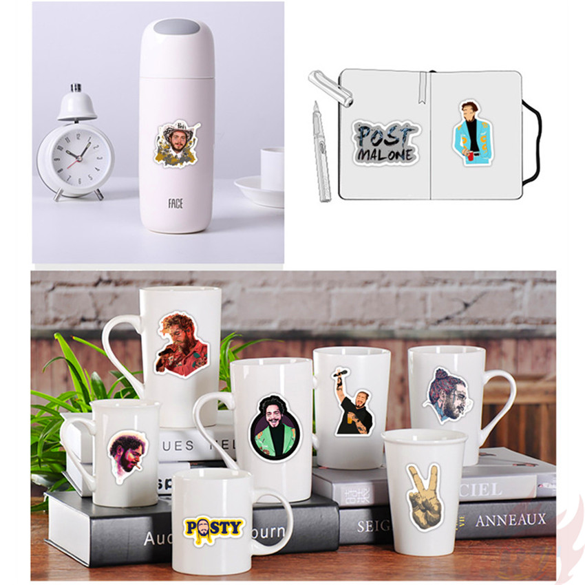 Set 50 nhãn dán họa tiết Post Malone Series 01 - ca sĩ nhạc POP trang trí laptop/hành lý/ván trượt
