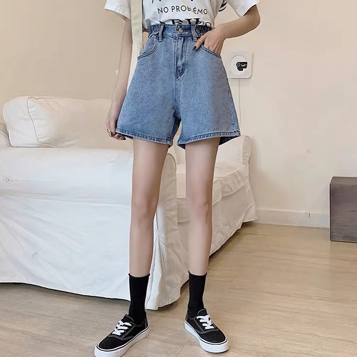 QUẦN JEAN NGỐ LỬNG NỮ LƯNG CAO LAI CUỐN CẠP CHỈNH MÀU XANH NHẠT CAO CẤP BABO ĐỦ SIZE S, M, L FORM RỘNG, THOÁNG MÁT HÈ