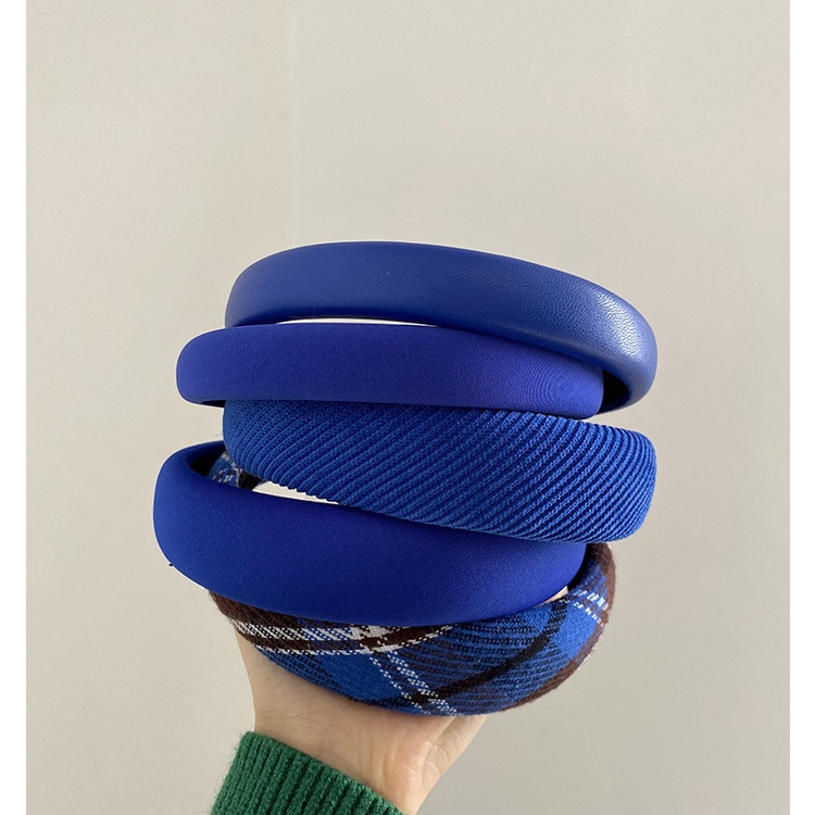 Bờm cài tóc tone màu xanh bản to phong cách Hàn Quốc cho nữ YOS