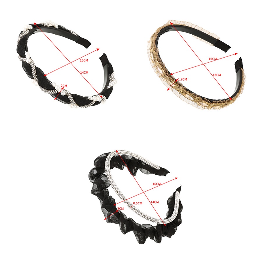 Băng Đô Cài Tóc Lưới Đính Đá &amp; Ngọc Trai Thanh Lịch Thời Trang Hàn Quốc