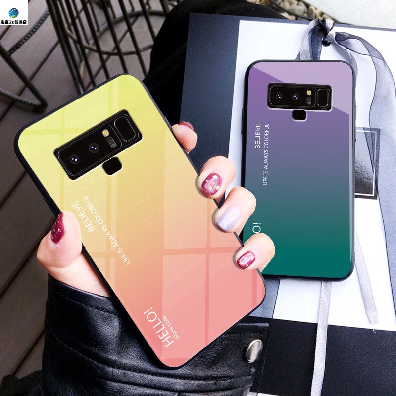 Ốp Điện Thoại Mặt Kính Thay Đổi Màu Độc Đáo Cho Samsung Note9 Note8 S9 S8plus S7 S7edge A9star A8sta