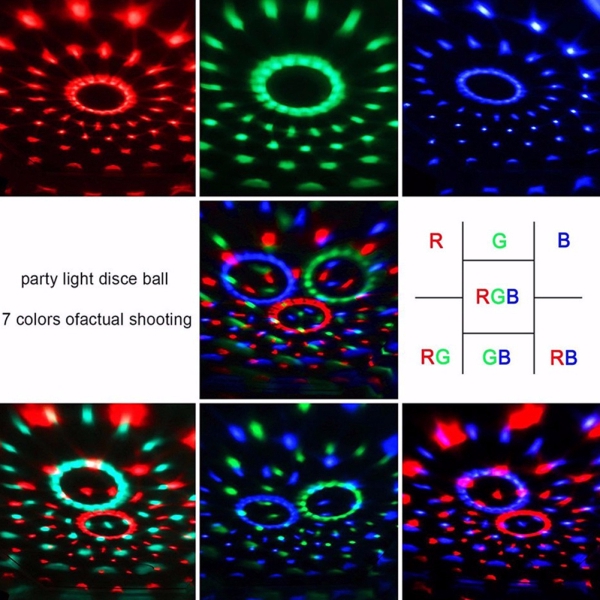 Đèn chiếu sáng disco USB thay đổi 7 màu sắc 3W RGB độc đáo