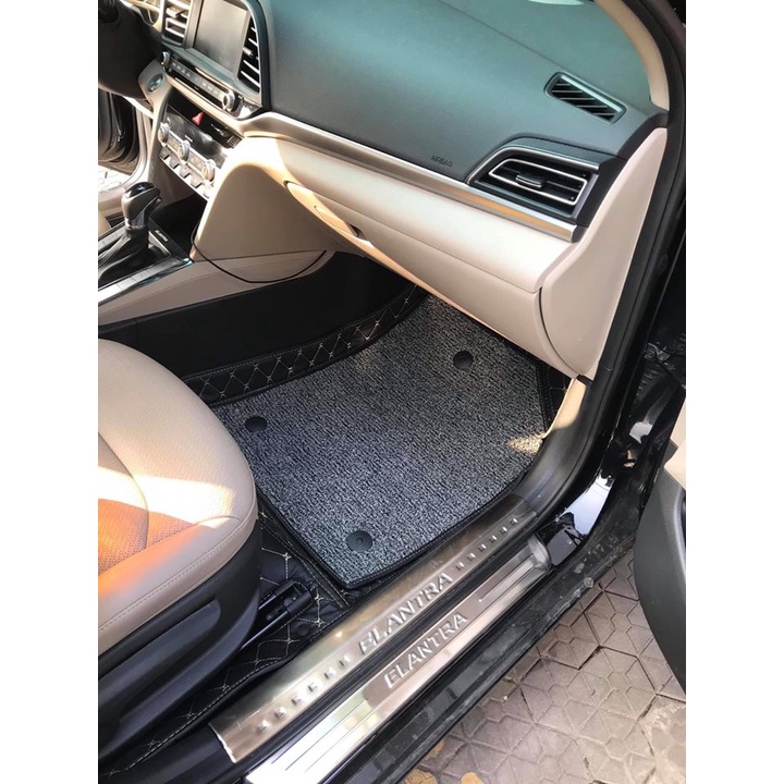 Thảm lót sàn ô tô 5d, 6d Nano 2 chỉ Hyundai Elantra  kháng khuẩn, khử mùi, phủ kín sàn xe