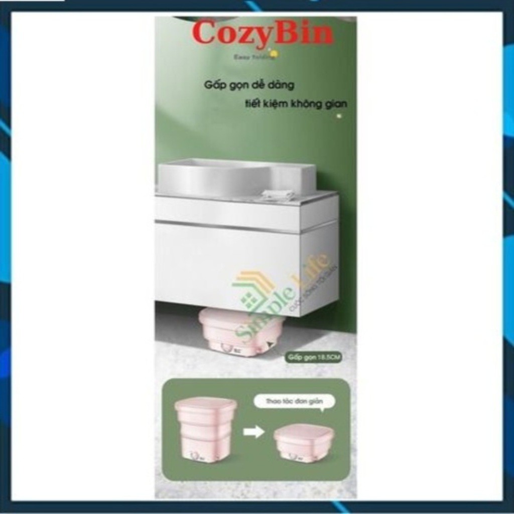 Máy giặt mini Yangzi tự động sấy khô gấp gọn cao cấp giặt giày và đồ lót em bé tiện lợi.