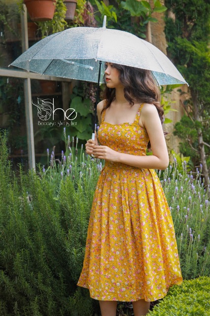 Julia Dress - Đầm Hai Dây Vintage - SDX34