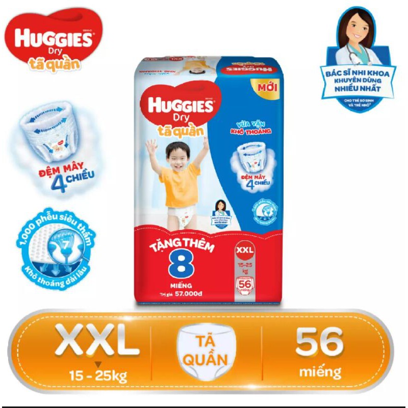 Tã quần Huggies XXL 56 miếng