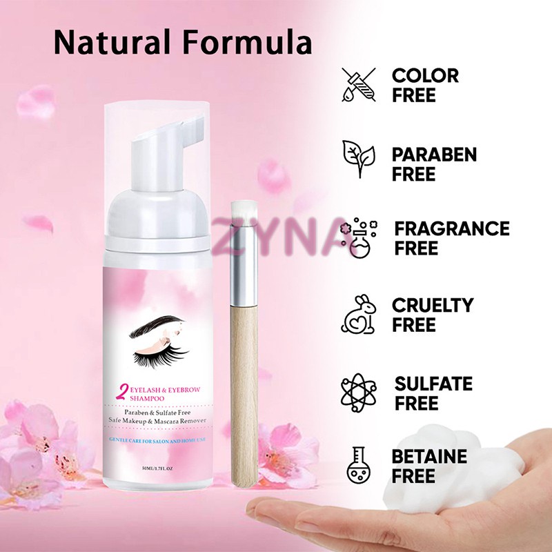 Ready Stock 2in1 Eyelash Mousse Cleaning Foam Eyelash Extensions Cleaner No Stimulating Shampoo