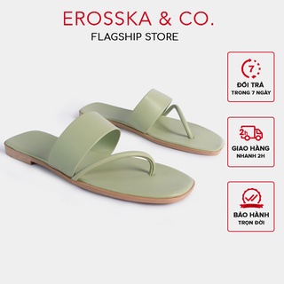Dép xỏ ngón đi biển thời trang Erosska 2021 đế bệt màu xanh - thumbnail