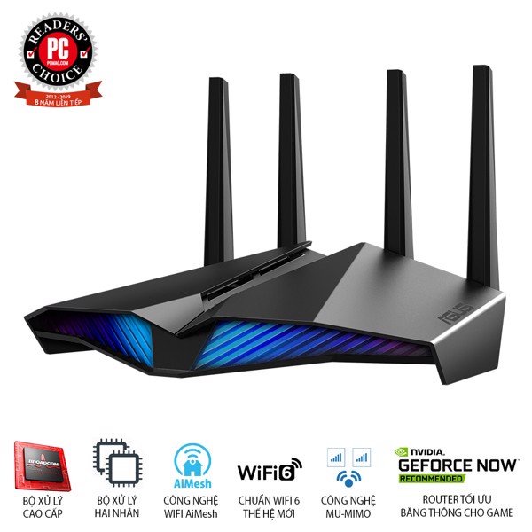 Thiết bị Router ASUS RT-AX82U AX5400 Wifi 6 băng tần kép