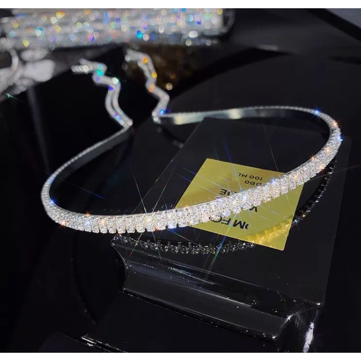 Cài tóc đính đá phối tua rua thiết kế đơn giản