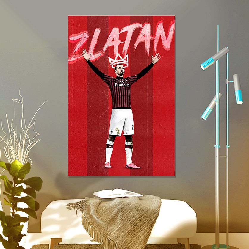 Decal Dán Tường Cầu Thủ Zlatan ibrahimovic | Tranh Dán Tường Chất Liệu PVC Cao Cấp Chống Thấm Nước