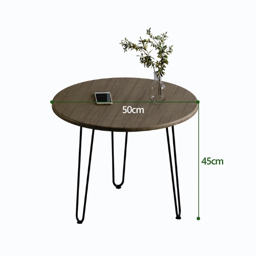 Bàn trà sofa phòng khách , Bàn cafe chân thép sơn tĩnh điện mặt tròn bo viền chống nước  - GM63