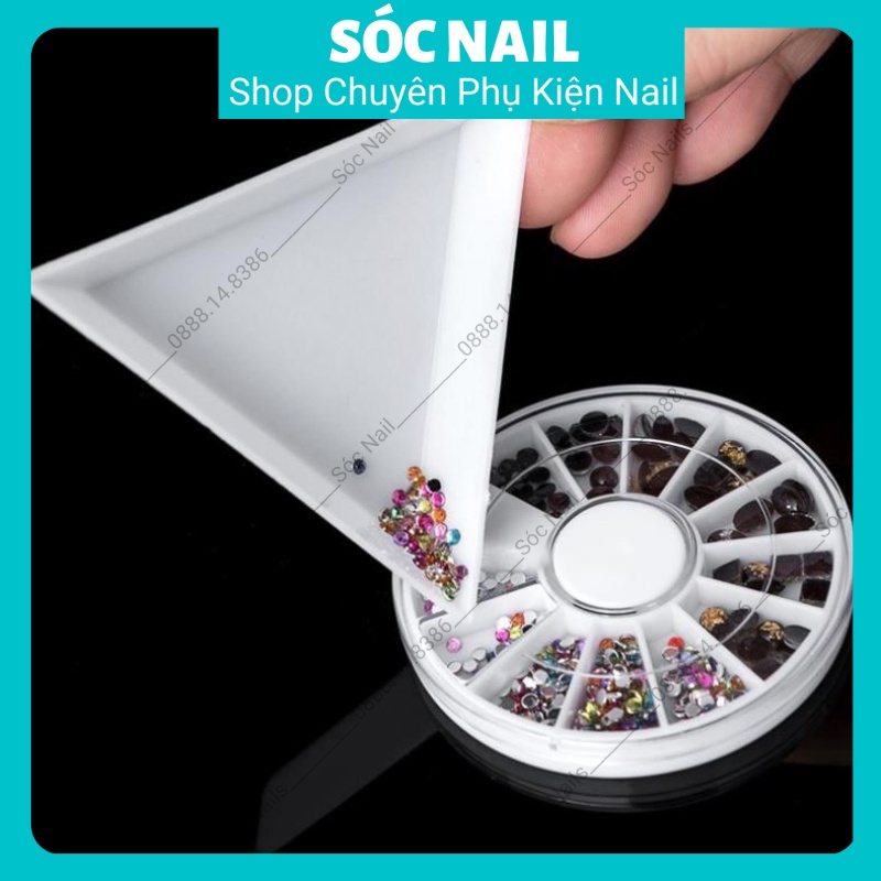 Khay Tam Giác Đựng Phụ Kiện Nail, Đựng Đá Làm Móng