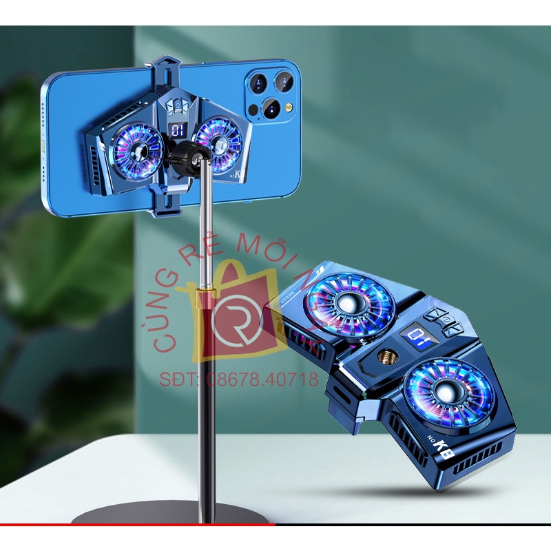 Quạt tản nhiệt điện thoại sò lạnh kép K8 - Sò lạnh bán dẫn làm mát tức thì dùng cho đèn livestream và gimbal