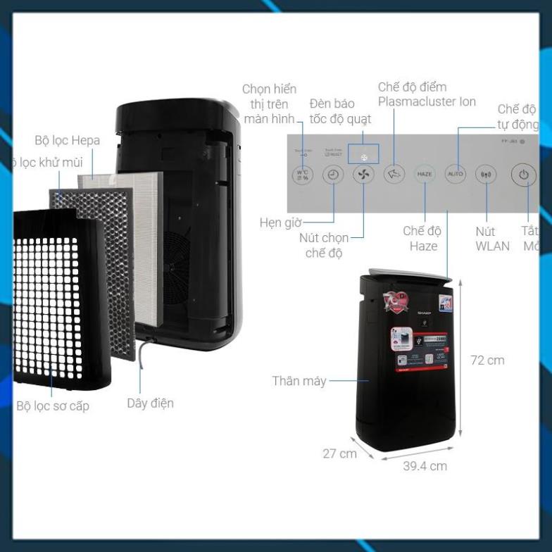 Máy lọc không khí Sharp FP-J80EV-H - Hàng chính hãng