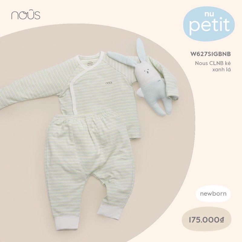 NOUS Bộ dài cài lệch Newborn sơ sinh NOÛS cho bé