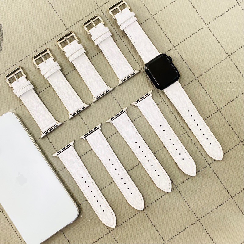 dây da sần màu trắng cực kỳ sang trọng dành cho applewatch