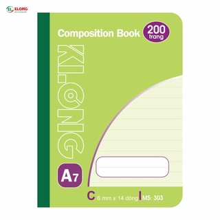 (Combo 5 cuốn) Sổ kẻ ngang may dán gáy Composin book KLONG A7 200tr ; MS: 303
