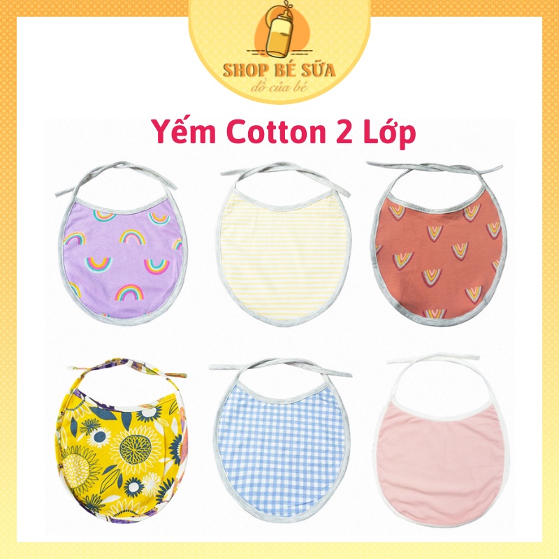 Yếm Ăn Dặm Cho Bé, Yếm Tròn Buộc Dây Vải Cotton Mềm Cho Bé