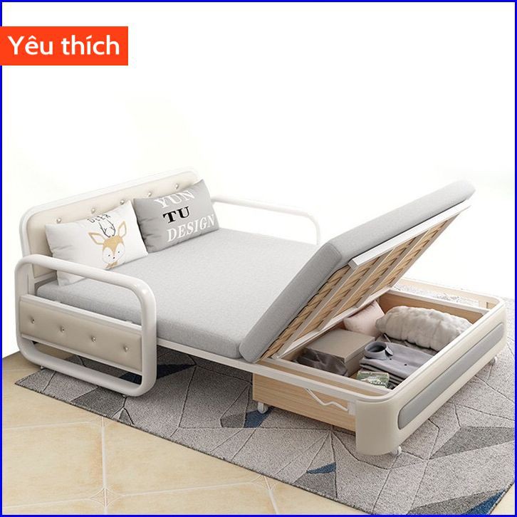 Sofa giường gấp gọn đa năng, Giường Sofa thông minh, khung thép hợp kim150x190cm (tặng kèm 2 gối)