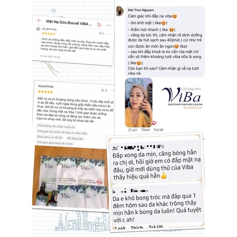 [HCM-GIA TOT] Mặt nạ dừa Biocell Viba. Mặt nạ ViBa. Mặt nạ dừa ViBa