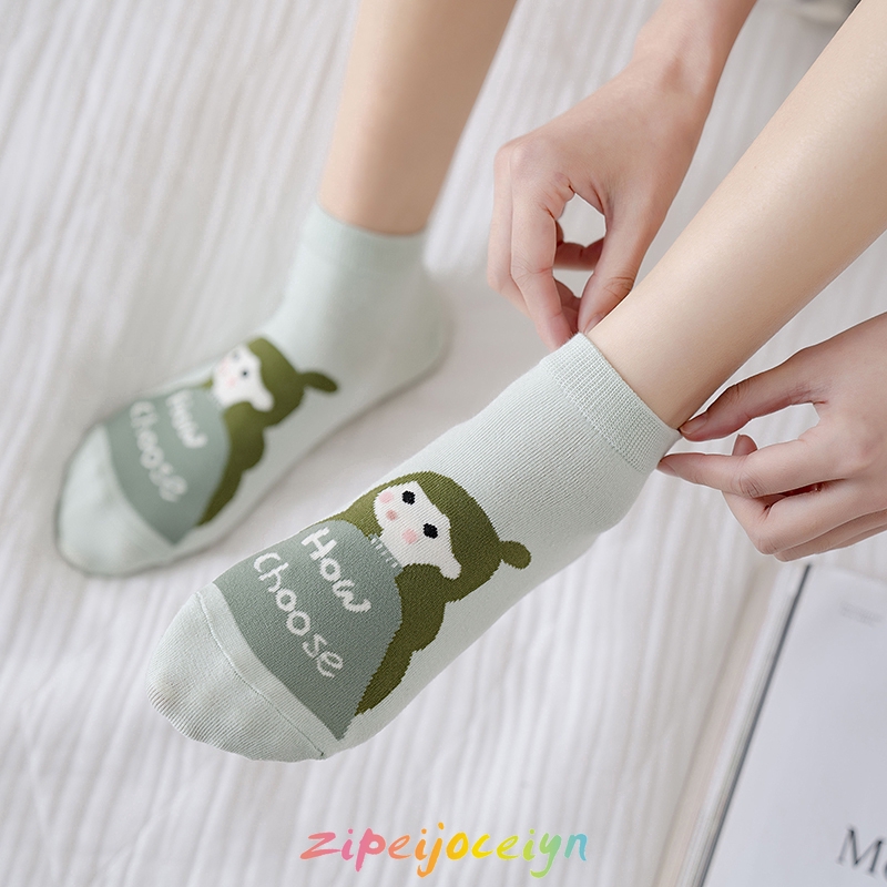 Vớ nữ cổ ngắn in hình hoạt hình dễ thương