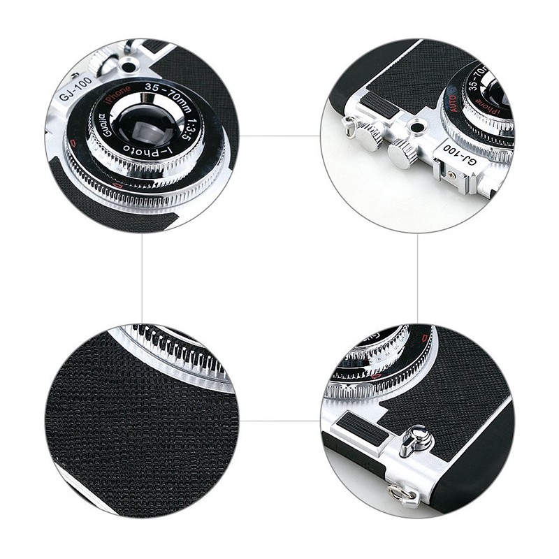 Ốp điện thoại hình máy ảnh 3D kèm dây đeo cho Iphone14 13 12 mini Se 2020 11 Pro Max X Xs Xr 6 6s 7 8 Plus